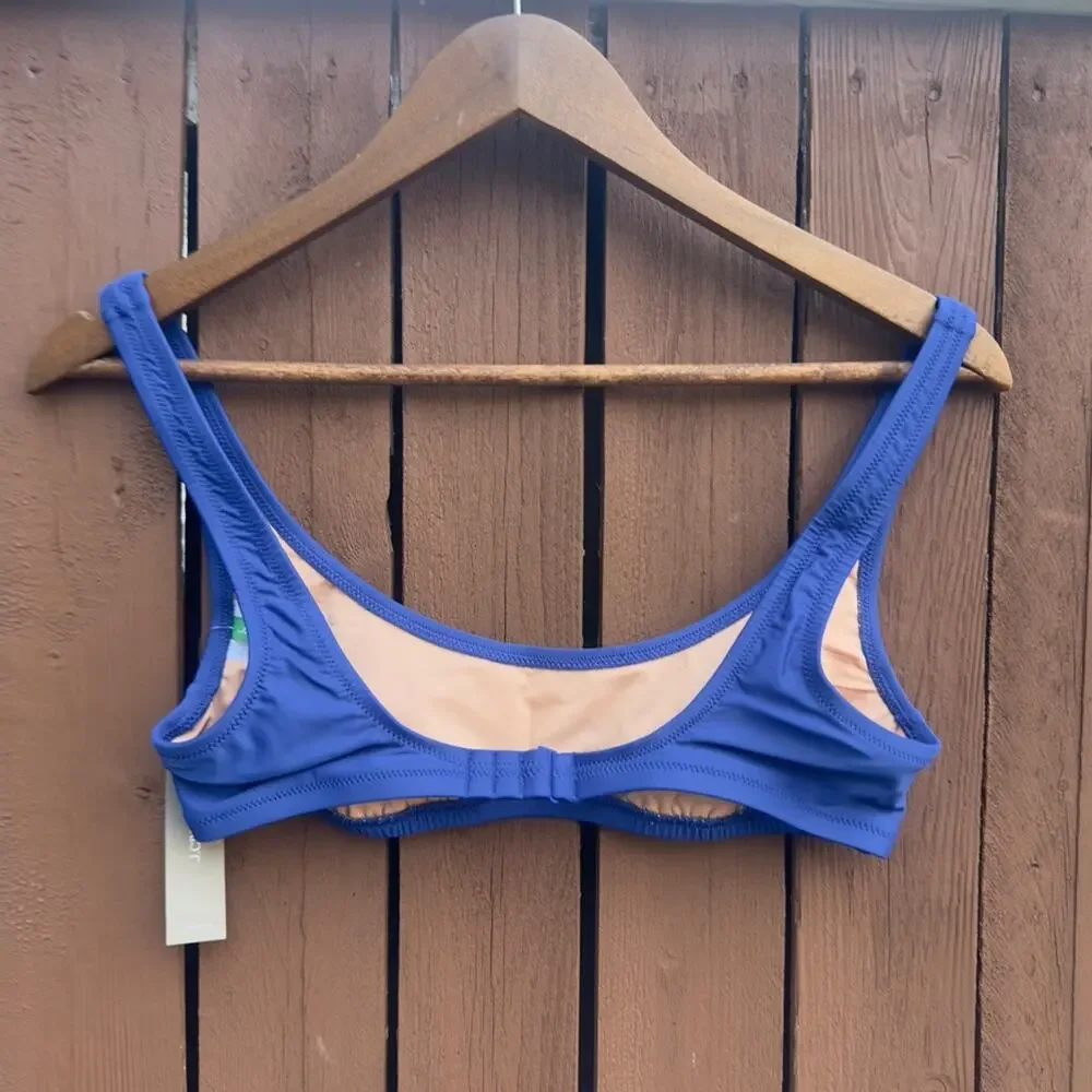 J. Crew | NWT Blue Bathing Suit Bikini Top Size Medium Style BX611